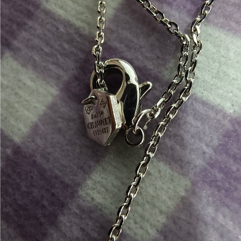 Elegant Hexagonal Silver Necklace with Crystal Accents - Picture 7 of 10